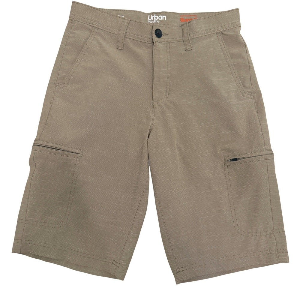 Urban Pipeline Cargo Shorts Mens 29 Tan SuperFlex Stretch Hits At Knee Utility
